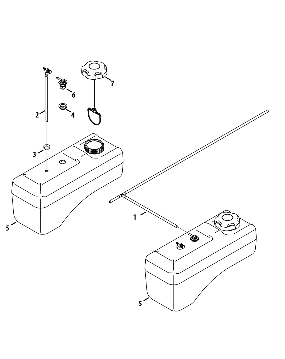 Fuel Tanks Diagram and Parts List for Z-FORCES48 (53BH5FJB-53BH5FJB050)(2012) Cub Cadet Lawn Tractor
